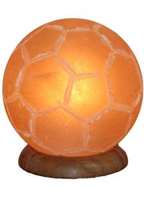 WAGNER LIFE DESIGN Salzkristall-Tischlampe "Fussball", orange, &Oslash; 14cm H: 15cm, 1 Stk., Leuchten, Handgefertigt aus Salzkristall - jeder Stein ein Unikat, H: ca.15 cm, Salzkristall-Tischlampe
