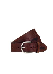 Lederg&uuml;rtel Mustang, Damen, Gr. 95, braun (schwarz braun), Rindsleder, G&uuml;rtel Lederg&uuml;rtel, 3,5 cm, Animal-Muster, schlichte Dornschlie&szlig;e