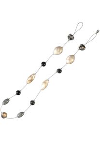 Dekokette Liedeco "Granit", beige (perlmuttfarben, beige, dunkelbraun), L:80cm, Materialmix, Gardinenbefestigungen, Dekokette, zur Dekoration von Seitenschals, Gardinen