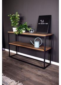 Beistelltisch VENTURE HOME "Rise, schmaler Nachttisch in heller Eschenoptik, 45 &times; 30 cm", schwarz, walnuss, walnuss, B:30cm H:70cm T:30cm, Tische, Beistelltisch, Schlafzimmertisch, MDF, Papierlaminat, Metallrahmen, schlank, urban