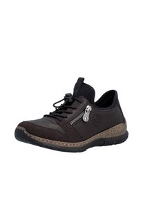 Slip-On Sneaker Rieker, Damen, Gr. 41, braun, Lederimitat, unifarben, Basic, Schuhe Slip-On Sneaker, Freizeitschuh, Halbschuh mit Zierrei&szlig;verschluss und Gummizug