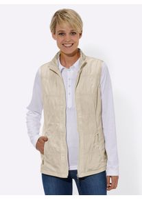 Kurzweste Casual Looks, Damen, Gr. 42, beige (sand), 100% Polyester, unifarben, Westen Kurzweste