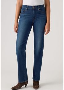 Levi's Straight-Jeans LEVI'S "723 HIGH RISE STRAIGHT", Damen, Gr. 31, L&auml;nge 30, blau (true blau schwarz), Denim/Jeans, Obermaterial: 51% Baumwolle, 37% Lyocell, 7% Polyester, 3% Elastomultiester, 2% sonstige Fasern, unifarben, straight fit lang, Jeans Straight-Jeans