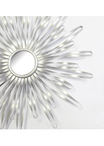 Wanddekoobjekt OTTO HOME "Sonne, goldfarben, im 2er Set: 35 und 46cm", silber (silberfarben), T:4cm &Oslash;:46cm, Metall, Wanddekoobjekte, Wanddekoobjekt, Wanddekoration aus Metall mit kleinem Spiegel in der Mitte
