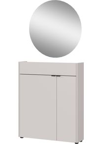 Garderoben-Set Germania "GW-Ameca", beige (kaschmir, navarra, eiche, nachbildung), B:83cm H:200cm T:22cm, Spanplatte, Kastenm&ouml;bel-Sets, Garderoben-Set, Garderoben-Set bestehend aus Schuhschrank und Spiegel