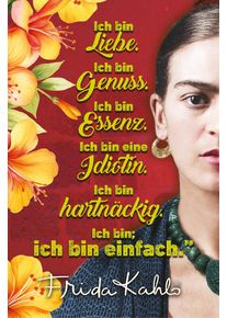 Wanddekoobjekt LUCKYLINDE "Frida Kahlo - Ich bin Liebe", rot (bunt), B:20cm H:30cm T:0,3cm, Blech, Wanddekoobjekte, Wanddekoobjekt, Stahlschild