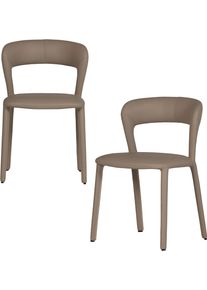 Esszimmerstuhl Woood "Noble mit vollgepolstertem Gestell, B 51 x T 56 x H 76 cm (2er-Set)", beige (sand), B:51cm H:76cm T:56cm, Holzwerkstoff, St&uuml;hle, Esszimmerstuhl, Kunstleder-Bezug, Sehr hohe Verschlei&szlig;festigkeit, Tragkraft 120 kg