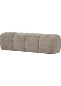 Polsterbank Woood "Mojo ohne R&uuml;ckenlehne mit Jacquard-Rippenbezug B 160 x T 45 x H 49 cm", dunkel sand, B:164cm H:49cm T:45cm, Stoff, Sitzb&auml;nke, Polsterbank, Ausgezeichnete Verschlei&szlig;festigkeit, Tragkraft 120 kg, kombinierbar