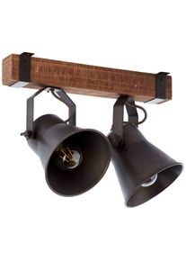 Brilliant Deckenstrahler "Plow", schwarz (schwarz stahl), 2, H: 24cm, 1 Stk., Leuchten, Spotbalken 2flg schwarz stahl, Deckenstrahler