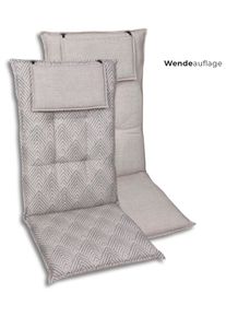 Hochlehnerauflage GO-DE, beige, B:50cm H:7cm T:120cm, Baumwolle, Polyester, Polsterauflagen, Hochlehnerauflage, Grafik Pfeile beige - Ma&szlig;e BxLxH ca.: 50 cm x 120 cm x 7 cm