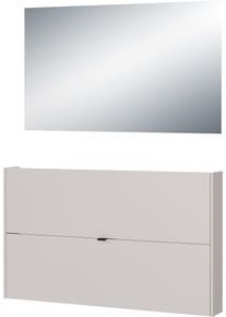 Garderoben-Set Germania "GW-Ameca", beige (kaschmir, navarra, eiche, nachbildung), B:140cm H:200cm T:19cm, Spanplatte, Kastenm&ouml;bel-Sets, Garderoben-Set, Garderoben-Set bestehend aus Schuhschrank und Spiegel
