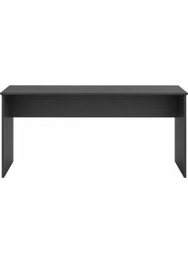 Schreibtisch Schildmeyer "HANK, in mattschwarz, zeitloses Design, MADE IN GERMANY", schwarzmatt, schwarzmatt, schwarzmatt, B:144cm H:73,6cm T:65cm, Tische, Schreibtisch, Einfache Montage mit verst&auml;ndlicher Aufbauanleitung, MADE IN GERMANY