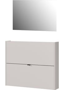 Garderoben-Set Germania "GW-Ameca", beige (kaschmir, navarra, eiche, nachbildung), B:100cm H:200cm T:18cm, Spanplatte, Kastenm&ouml;bel-Sets, Garderoben-Set, Garderoben-Set bestehend aus Schuhschrank und Spiegel