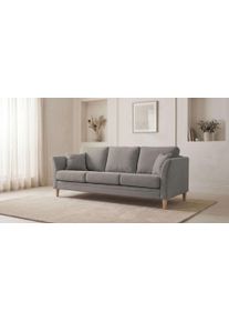 3-Sitzer OTTO HOME "Arellano, Breite 217 cm", grau (cappuccino), B:217cm H:87cm T:86cm, Sofas, 3-Sitzer, klassisches Design, 2 Zierkissen inklusive, Webstoff fein, Chenille