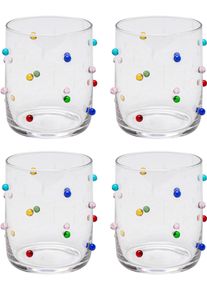 Glas KARE DESIGN "Party Dots", mehrfarbig, B:8,1cm H:8,8cm, Glas, Trinkgef&auml;&szlig;e, Glas, Cocktail-, Wasser- oder Weinglas