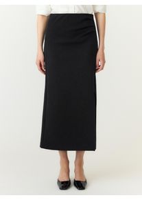 Maxirock Y.A.S "YASPINA HW LONG SKIRT NOOS", Damen, Gr. XS, schwarz, Web, Obermaterial: 80% Baumwolle, 15% Polyester, 5% Elasthan, unifarben, kn&ouml;chelfrei, R&ouml;cke Maxirock, Baumwollmischung, high waist