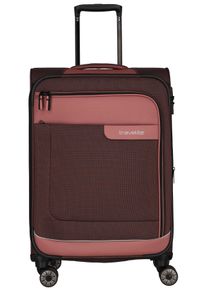 Weichgep&auml;ck-Trolley Travelite "VIIA, verschiedene Gr&ouml;&szlig;en und Farben", Damen, Gr. B/H/T: 44cm x 67cm x 29cm 70 l, rosa (fr&uuml;hlingsrose), Polyester, mehrfarbig, Koffer Weichgep&auml;ck-Trolley, Reisegep&auml;ck Trolley Koffer Weichgep&auml;ck TSA Schloss