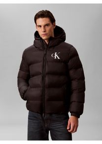 Steppjacke Calvin Klein Jeans, Herren, Gr. M, schwarz, Web, Obermaterial: 100% Polypropylen, unifarben, regular fit normal, hoch geschlossener Ausschnitt, elastischer Bund, Jacken Steppjacke, 2-Wege-Zipper, Regular Fit, Logodruck