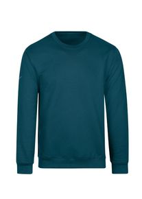 Sweatshirt TRIGEMA "TRIGEMA Sweatshirt", Damen, Gr. M, blau (petrol), Sweatware, 70% Baumwolle, 30% Polyester, Basic, lang, Rundhals, Sweatshirts Sweatshirt