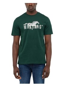 Kurzarmshirt Mustang "Herren Style Austin", Herren, Gr. XL, gr&uuml;n (dunkelgr&uuml;n), Jersey, 100% Baumwolle, Rundhals, Shirts Kurzarmshirt