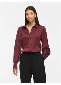 Langarmbluse Vila "VIENNA RAVENNA L/S BALLOON SHIRT - NOOS", Damen, Gr. 44, rot (port royale), Web, Obermaterial: 100% Polyester, unifarben, regular fit normal, angesetztes B&uuml;ndchen, Blusen Langarmbluse, Kunstfaser, regular fit