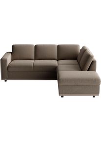 Sit & More Ecksofa SIT & MORE "Cordoba", beige (schoko), B:232cm H:85cm T:212cm, 100% Polyester, Sofas, Ecksofa, wahlweise mit Bettfunktion und Bettkasten oder Stauraum