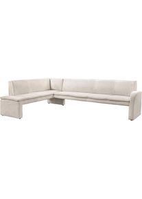 Eckbank exxpo - SOFA FASHION "Cortado, elegant und modern mit hohem Sitzkomfort", beige, B:265cm H:88cm T:196cm, Webstoff fein (Zusammensetzung: 95% PES, 10 NY), Sitzb&auml;nke, Eckbank, hohe Bodenfreiheit, sch&ouml;ne Detailverarbeitung