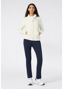 Jogginganzug Champion "Full Zip Sweatsuit", Damen, Gr. L (42/44), wei&szlig; (icv, nny), Obermaterial: 55% Baumwolle, 45% Polyester, Sportanz&uuml;ge Jogginganzug, zweiteiliges Set, mit durchgehendem Rei&szlig;verschluss