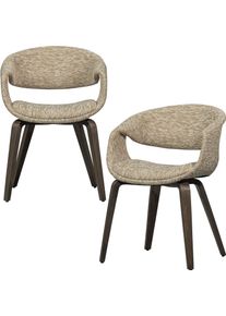 Esszimmerstuhl Woood "Yossi mit Gewebtem Bezug und Holzgestell B57 x T57 x H78 cm (2er-Set)", beige (sand, braun), B:57cm H:78cm T:57cm, Holzwerkstoff, St&uuml;hle, Esszimmerstuhl, Tragkraft 136 kg, maximale Verschlei&szlig;festigkeit, Pfleiglicht