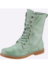 Schn&uuml;rstiefelette, Damen, Gr. 39, gr&uuml;n (mint), Glattleder, Leder, Rindsleder, Schuhe Schn&uuml;rstiefelette