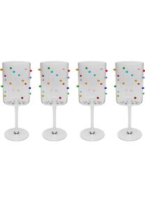 Glas KARE DESIGN "Party Dots", mehrfarbig, B:8,2cm H:23,3cm, Glas, Trinkgef&auml;&szlig;e, Glas, Cocktail-, Wasser- oder Weinglas