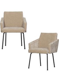 Esszimmerstuhl Woood "Mount mit Textur Chenille bezug en Metallgestell B 61 x T 65 x H 82 cm", sand, schwarz, B:61cm H:82cm T:65cm, Holzwerkstoff, Metall, St&uuml;hle, Esszimmerstuhl, Maximale Verschlei&szlig;festigkeit, mit mattem Glanz, Tragkraft 100 kg