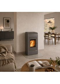 Haas & Sohn HAAS + SOHN Pelletofen "HSP 2 MOONLIGHT, Exklusiv, Lieferung bis ins Wohnzimmer", Energieeffizienz: A+, grau, Kamin&ouml;fen, NEU in der Farbe Moonlight grau, Pelletofen
