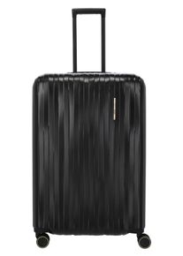 Hartschalen-Trolley Travelite "BARBARA NOVELTY Reisekoffer Hartschale", Damen, Gr. B/H/T: 49cm x 75cm x 31cm 104 l, schwarz, Polycarbonat, unifarben, Koffer Hartschalen-Trolley, Volumenerweiterung &ndash; stilvolles Reisegep&auml;ck