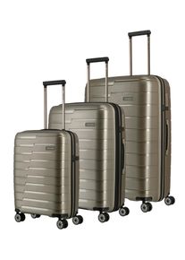 Trolleyset Travelite "AIR BASE 3-teilig Reisekoffer Hartschale", Damen, champagne, Polypropylen, Koffer-Sets Trolleyset, mit TSA-Schloss und bruchfester Polypropylen-Schale