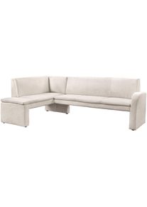 Eckbank exxpo - SOFA FASHION "Cortado, elegant und modern mit hohem Sitzkomfort", beige, B:245cm H:88cm T:156cm, Webstoff fein (Zusammensetzung: 95% PES, 10 NY), Sitzb&auml;nke, Eckbank, hohe Bodenfreiheit, sch&ouml;ne Detailverarbeitung, wahlweise Lederbezug
