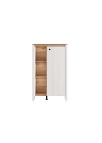 Highboard Home Affaire "BEDFORD, Hochkommode, Vitrine, Glasvitrine, Kombi-Highboard", opaque wei&szlig;, B:73cm H:117,5cm T:33,5cm, MDF, Metall, Spanplatte, Sideboards, Highboard, MDF-Profil 2D ummantelt, Hotstamping