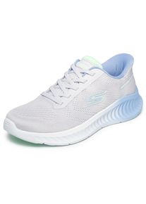 Slip-On Sneaker Skechers "GO WALK NOW-KHLOE", Damen, Gr. 43, hellgrau, Textil, Schuhe Slip-On Sneaker, Freizeitschuh mit Fersenkissen und Slip-ins Technologie