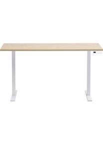 Schreibtisch Schildmeyer "AREZZO, wahlweise elektr., zeitloses Design, MADE IN GERMANY", braun (eiche hell, wei&szlig;, eiche hell), B:138cm H:72,7cm T:60cm, Tische, Schreibtisch, Ausw&auml;hlbare Scheibtische, wahlweise elktr., Made in Germany