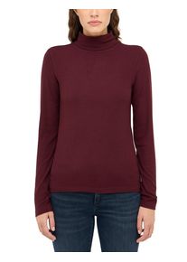 Langarmshirt Mustang "Damen Style Victoria", Damen, Gr. M, braun (dunkelbraun), Jersey, 95% Viskose, 5% Elasthan, Rundhals, Shirts Langarmshirt