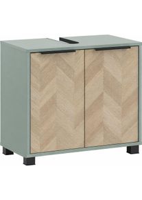 Waschbeckenunterschrank Schildmeyer "PIAZZA, 2 T&uuml;ren, Breite 65,1 cm, MADE IN GERMANY", pistazie, B:65,1cm H:53,6cm T:33cm, FSC-zertifizierter Holzwerkstoff, Schr&auml;nke, Waschbeckenunterschrank, T&uuml;ren im Fischgr&auml;ten-Dekor, MADE IN GERMANY