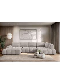 Wohnlandschaft OTTO HOME "AZITA U-Form, Breite 363 cm - OTTO. Verl&auml;ssliche Qualit&auml;t.", beige (taupe), B:363cm H:87cm T:167cm, 100% Polyester, Sofas, Wohnlandschaft, wahlweise als Schlafsofa mit Bettkasten, Bubble-Optik