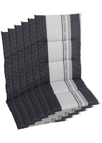 Hochlehnerauflage GO-DE "Amalfi", grau, B:48cm H:4cm T:118cm, Baumwolle, Polyester, Polyurethan, Polsterauflagen, Hochlehnerauflage, 118x48 cm