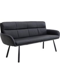 Sitzbank Stolkom "Amy Sitzbank B/H/T 180x88x68 cm", schwarz, schwarz, B:180cm H:88cm T:68cm, Leder, Sitzb&auml;nke, Sitzbank, Breite 180cm, Echtlederbezug