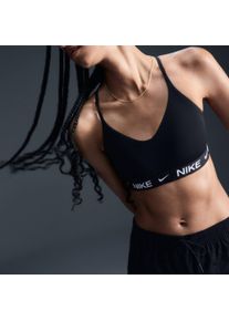 Sport-BH Nike "W NK DF INDY LGT SPT BRA", Damen, Gr. XS, N-Gr, schwarz, schwarz, wei&szlig;, Obermaterial: 79% Polyester, 21% Elasthan, BHs Sport-BH, ohne B&uuml;gel, mit Markenlabel, atmungsaktiv, schnell trocknend