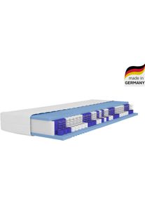 Taschenfederkernmatratze OTTO HOME "NEUHEIT: Lasse, 7 Zonen Matratze 90x200, 140x200 cm, langlebige Qual.", blau (wei&szlig;), B:140cm H:22cm L:200cm, Bezug: 100% Polyester. Steppf&uuml;llung: 100% Polyester, Matratzen, Taschenfederkernmatratze, Matratze H2, H3 & H4, atmungsaktiv, Hausstauballergiker geeignet
