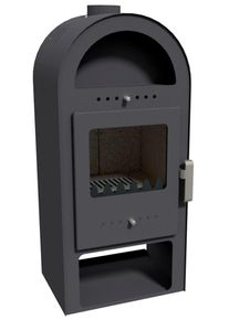 Kaminofen "Save", Exklusiv, Lieferung bis ins Wohnzimmer", grau (schwarz), Kamin&ouml;fen, Kaminofen, mit Holz- und Warmhaltefach, nur 65 Kg leicht