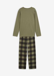 Pyjamas i ekologisk bomull (2 delar) - gr&ouml;n - storlek 176/182 - bonprix