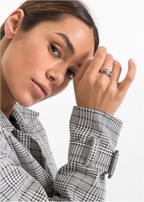Ring med kristallstenar - silver - storlek 20 - bonprix