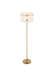 Globo Stehleuchte, Goldfarben, Glas, 152 cm, CE, Fu&szlig;schalter, Lampen & Leuchten, Innenbeleuchtung, Stehlampen, Stehlampen